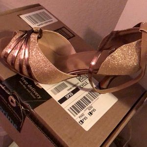Gold Open Toe Heel